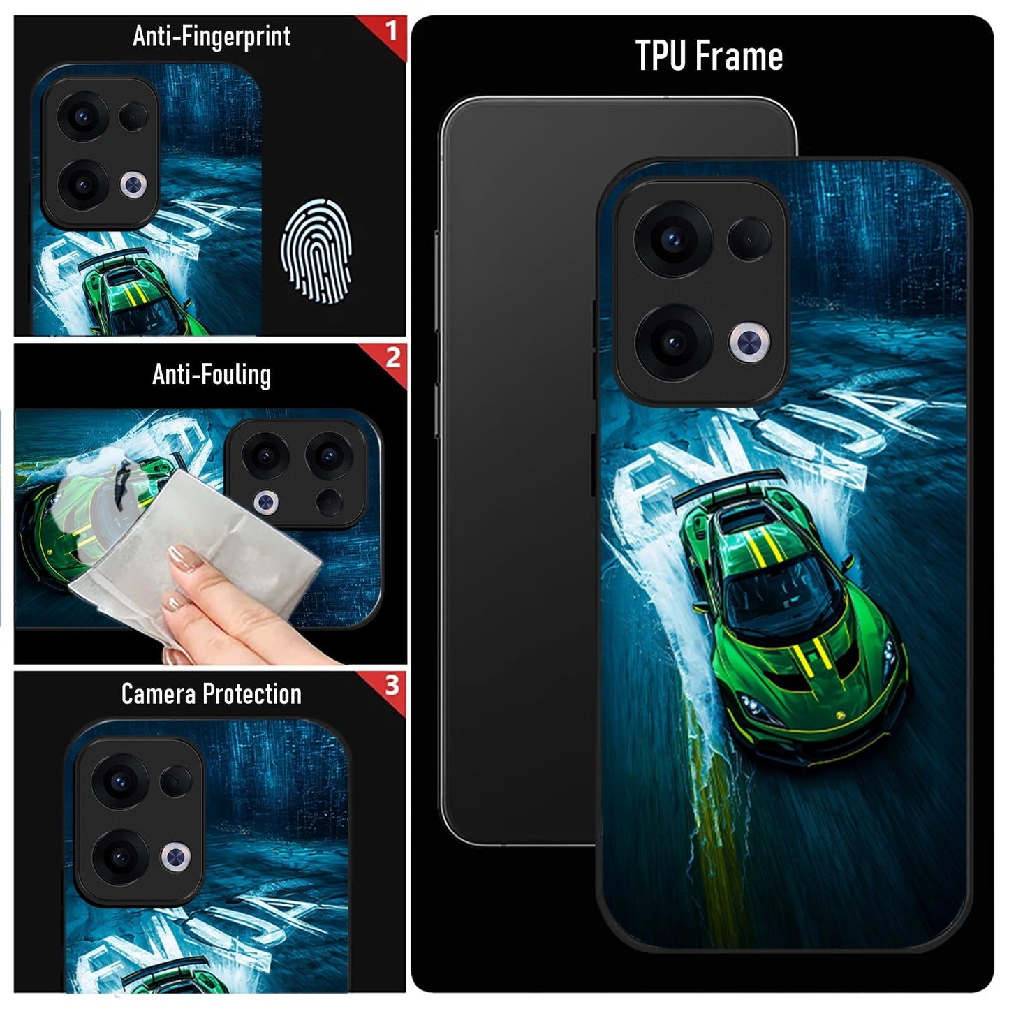 Oppo Reno 13 5G Premium Acrylic Shockproof Glass Back Case (Nitron)