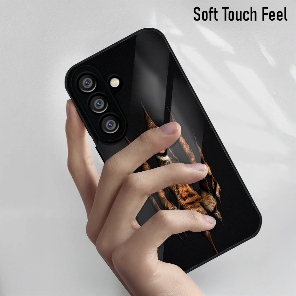 Samsung Galaxy A36 Premium Acrylic Shockproof Glass Back Case (Hidden Tiger)