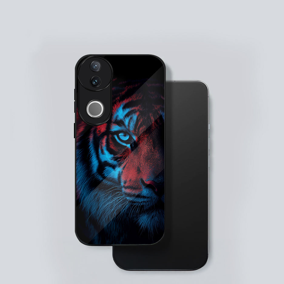 Vivo V50 5G Premium Acrylic Shockproof Glass Back Case (Neon Beast)