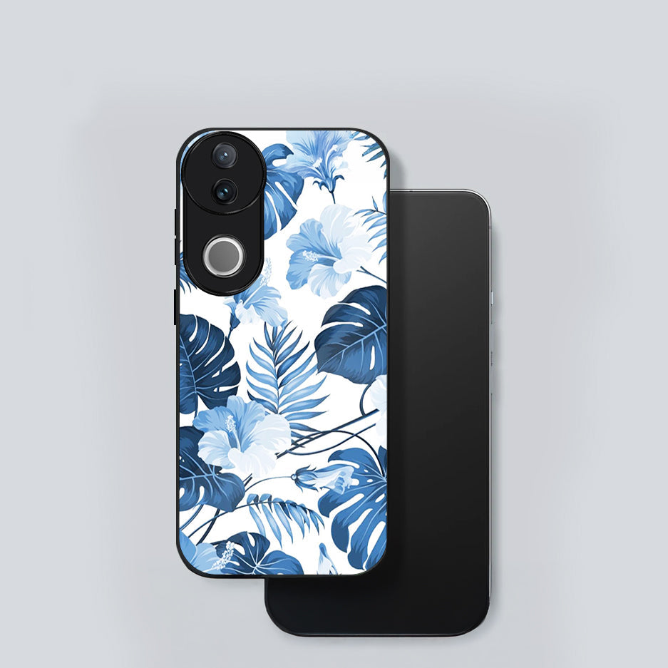 Vivo V50 5G Premium Acrylic Shockproof Glass Back Case (Pacific Petals)