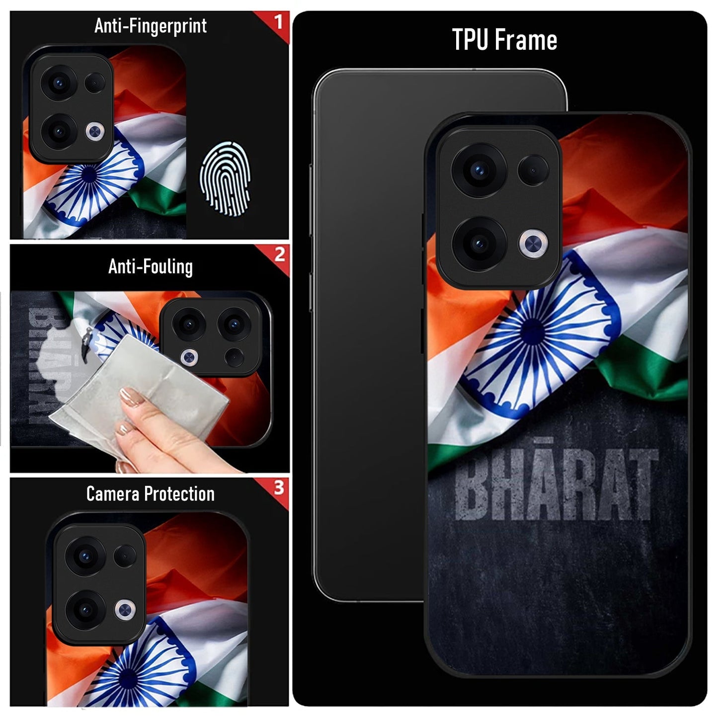 Oppo Reno 13 5G Premium Acrylic Shockproof Glass Back Case (Bharat)