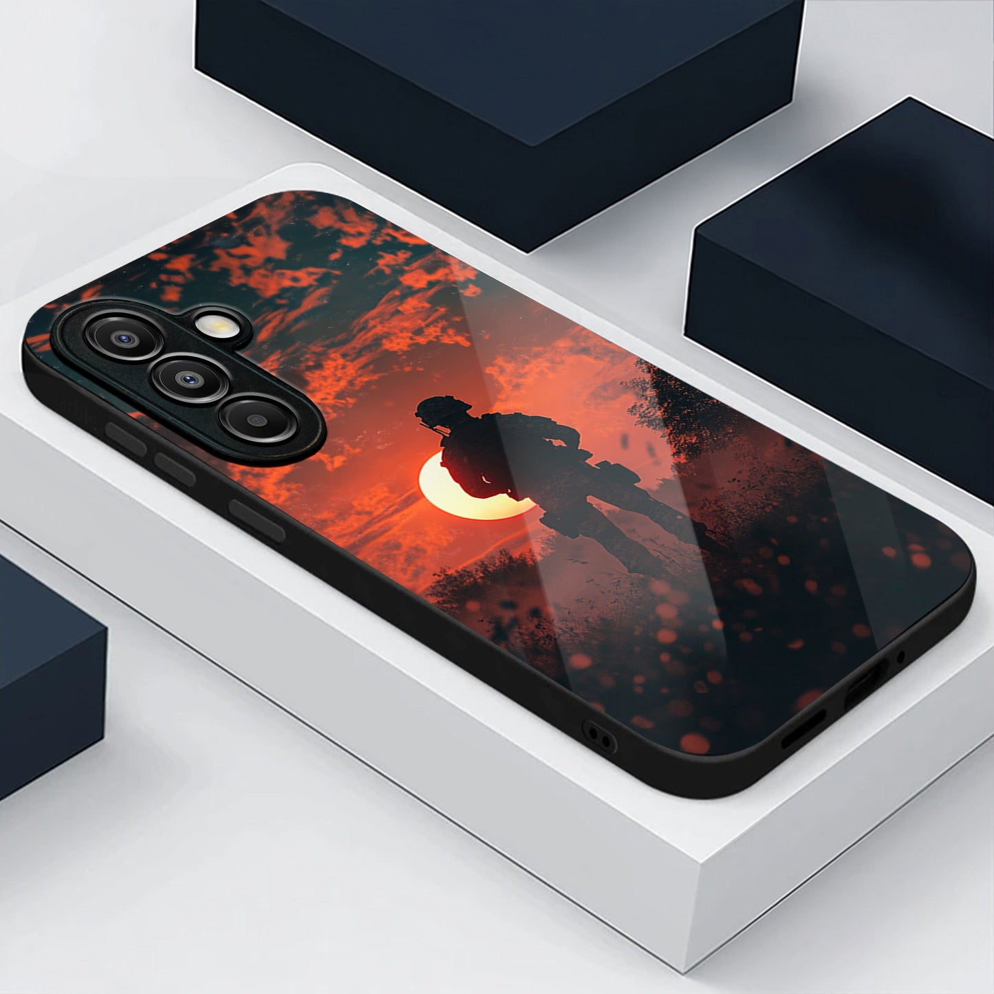 Samsung Galaxy A56 Premium Acrylic Shockproof Glass Back Case (Shadow Sun)