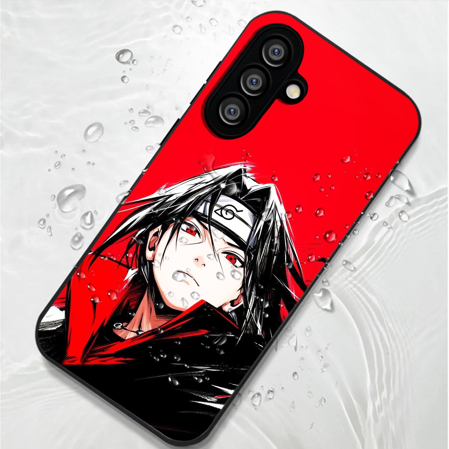 Samsung Galaxy A56 Premium Acrylic Shockproof Glass Back Case (Stylish Uchiha)
