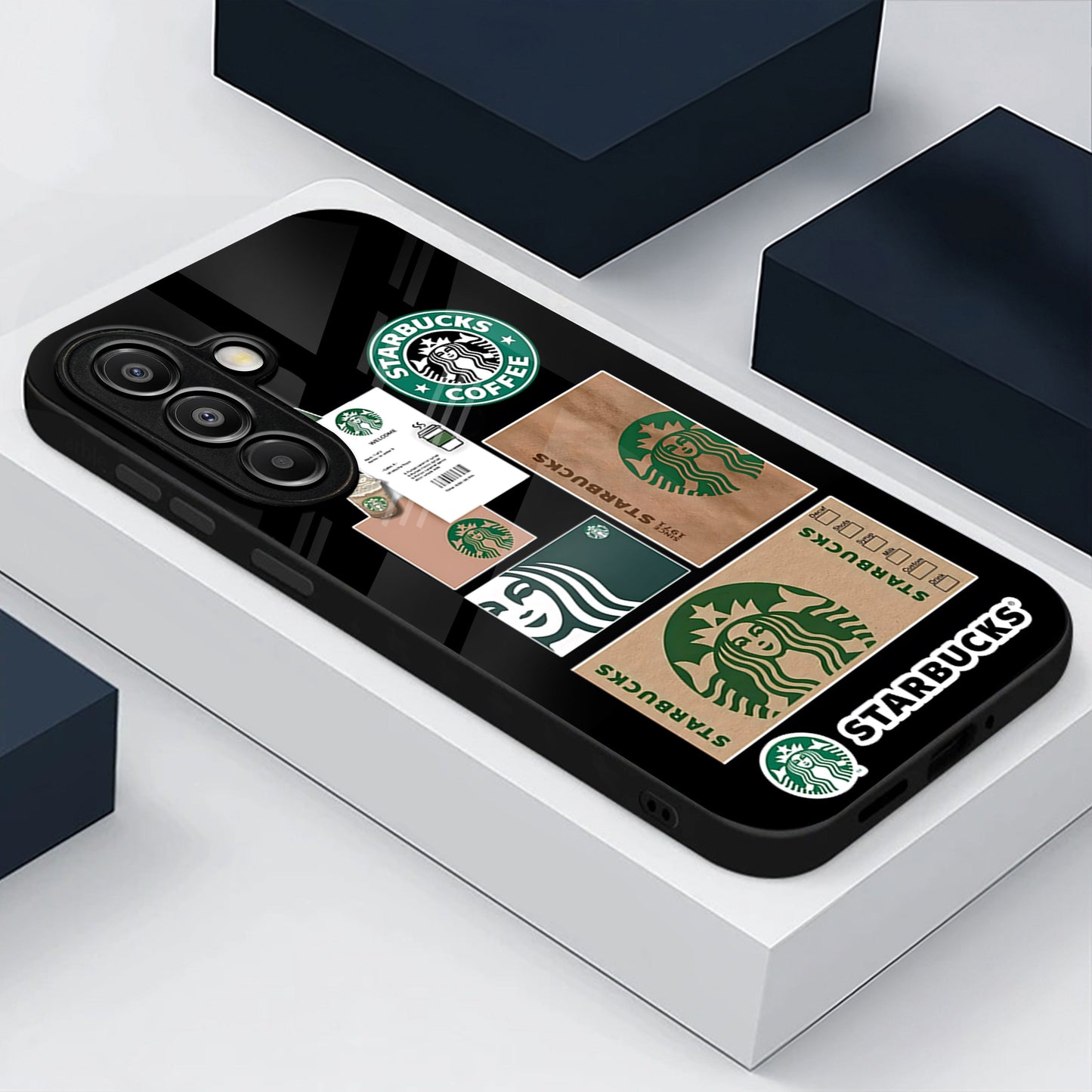 Samsung Galaxy A56 Premium Acrylic Shockproof Glass Back Case (Starbucks Collage)