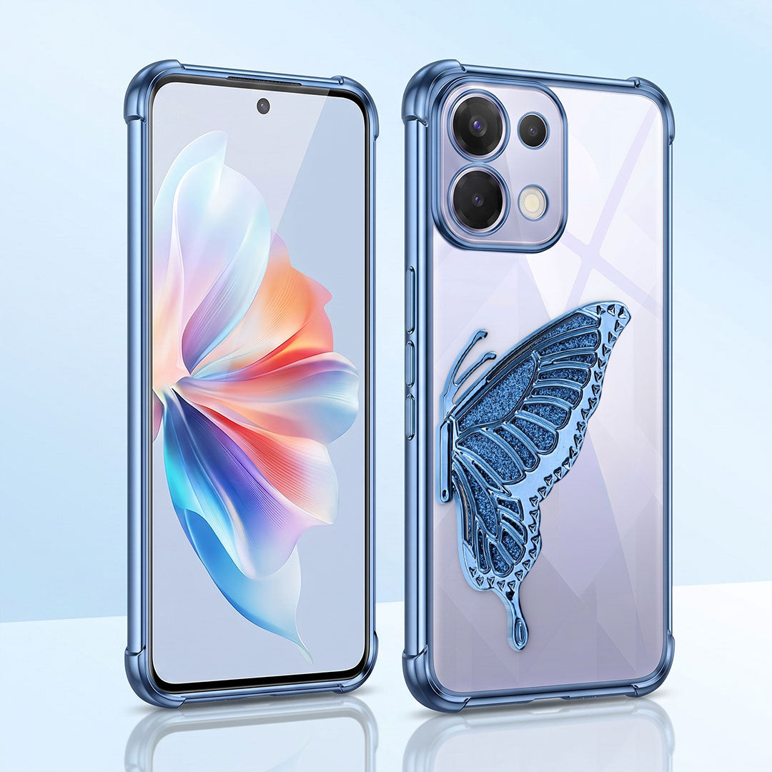 Oppo K13 5G Premium Butterfly Glitter Transparent Shockproof Airbag Phone Case