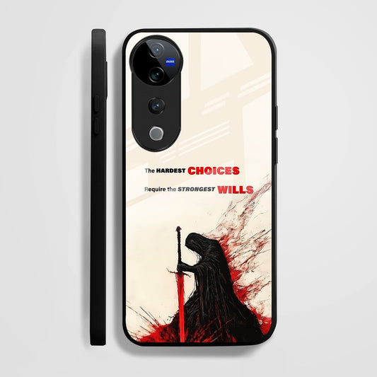 Vivo V40 Pro 5G Premium Acrylic Shockproof Glass Back Case (Shadow Will )