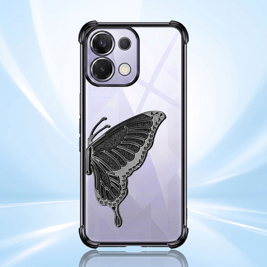 Oppo K13 5G Premium Butterfly Glitter Transparent Shockproof Airbag Phone Case
