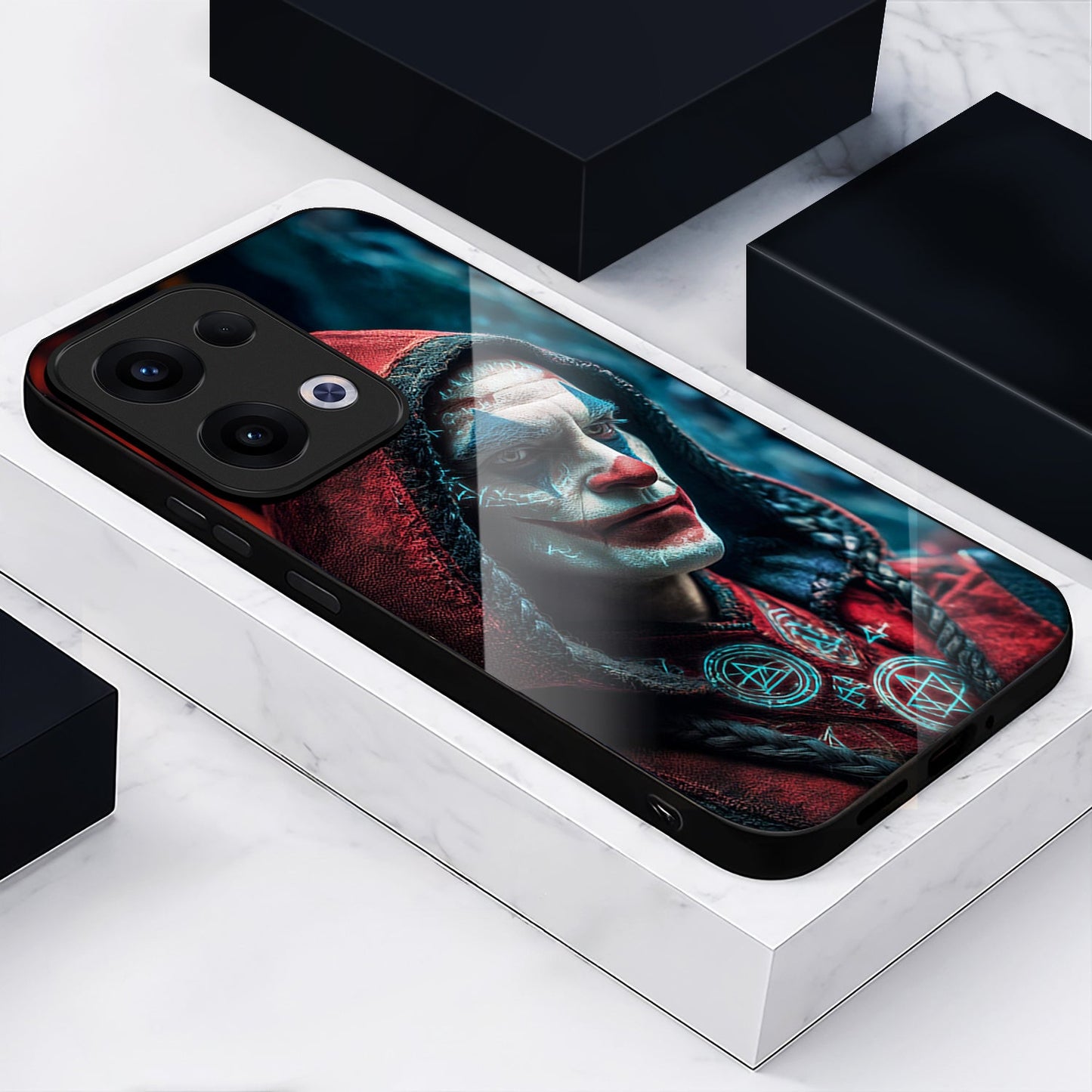 Oppo Reno 13 5G Premium Acrylic Shockproof Glass Back Case (Shadow Joker)