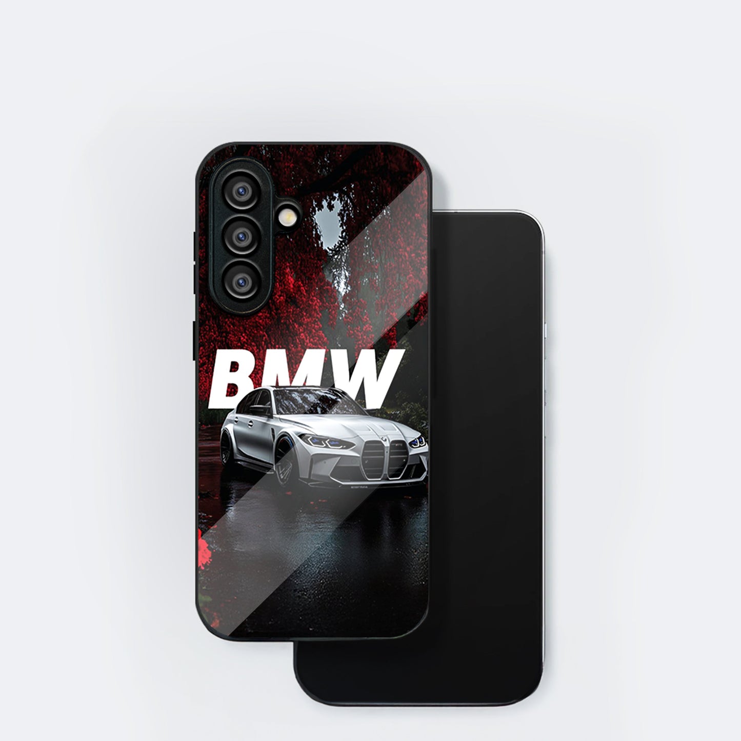 Samsung Galaxy A36 Premium Acrylic Shockproof Glass Back Case (Redline BMW)