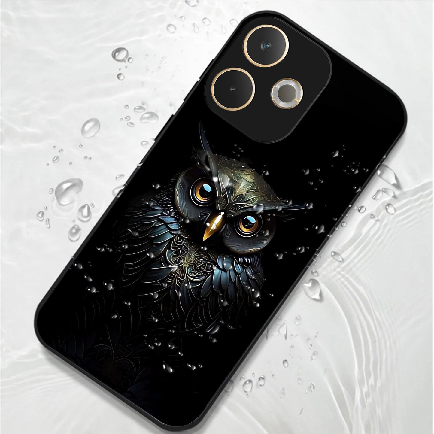 Oppo A5 Pro 5G Premium Acrylic Shockproof Glass Back Case (Midnight owl)