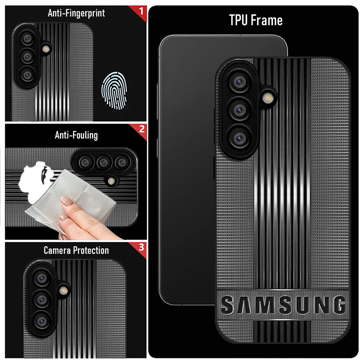 Samsung Galaxy A56 Premium Acrylic Shockproof Glass Back Case (BlackAura)