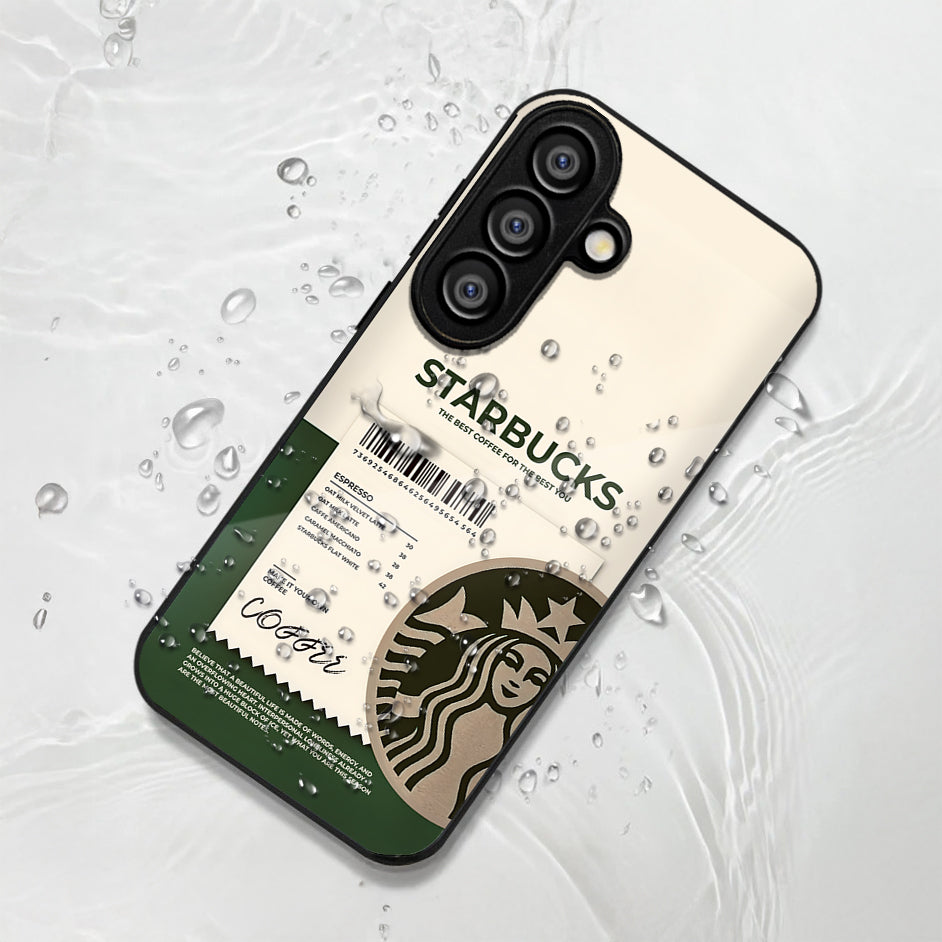 Samsung Galaxy A56 Premium Acrylic Shockproof Glass Back Case (Starbucks)