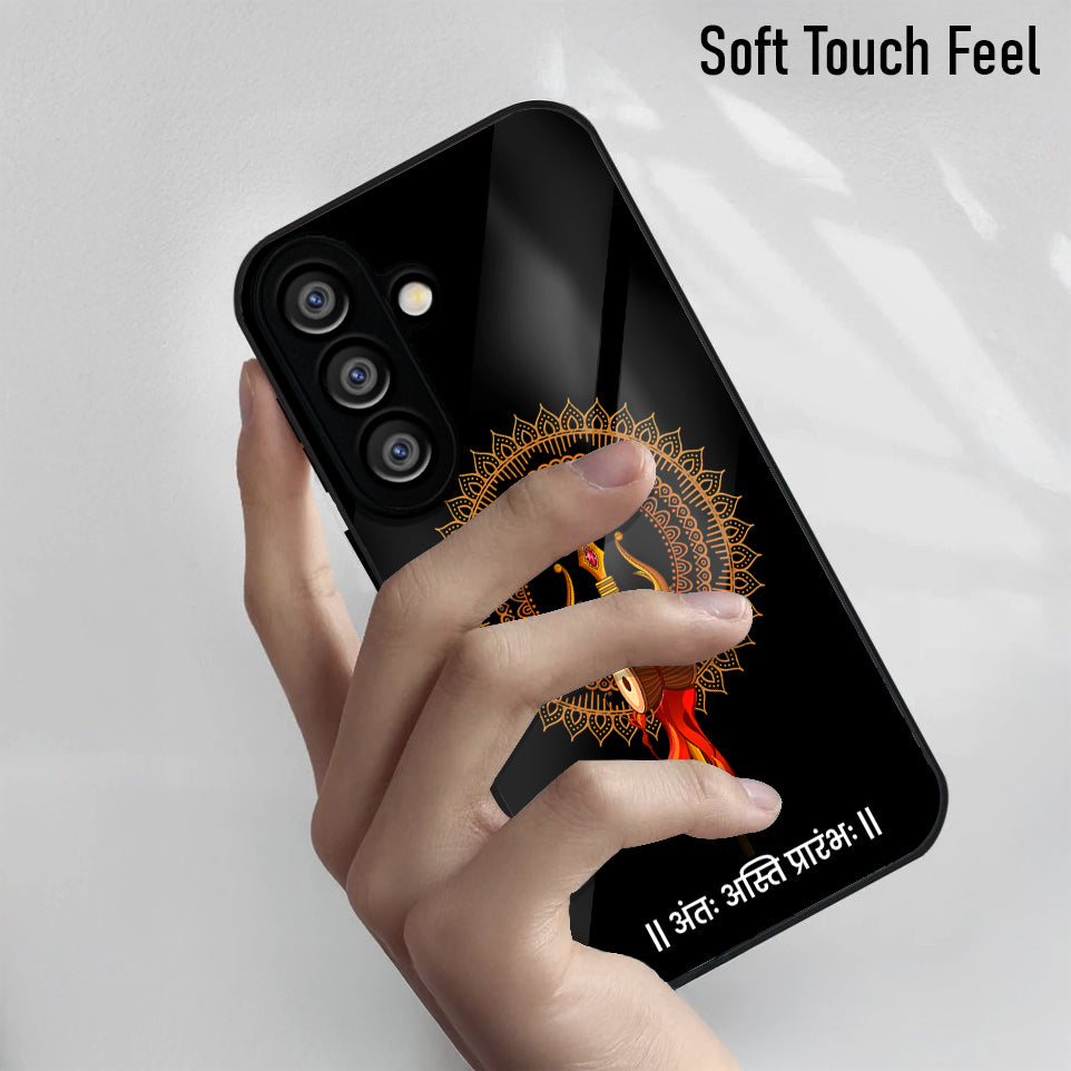Samsung Galaxy A56 5G Premium Acrylic Shockproof Glass Back Case (Mandala Trishul)