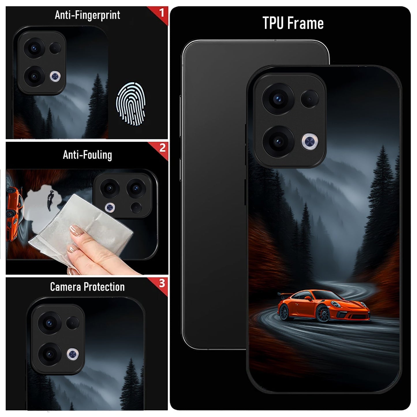 Oppo Reno 13 5G Premium Acrylic Shockproof Glass Back Case (Nissan GTR)