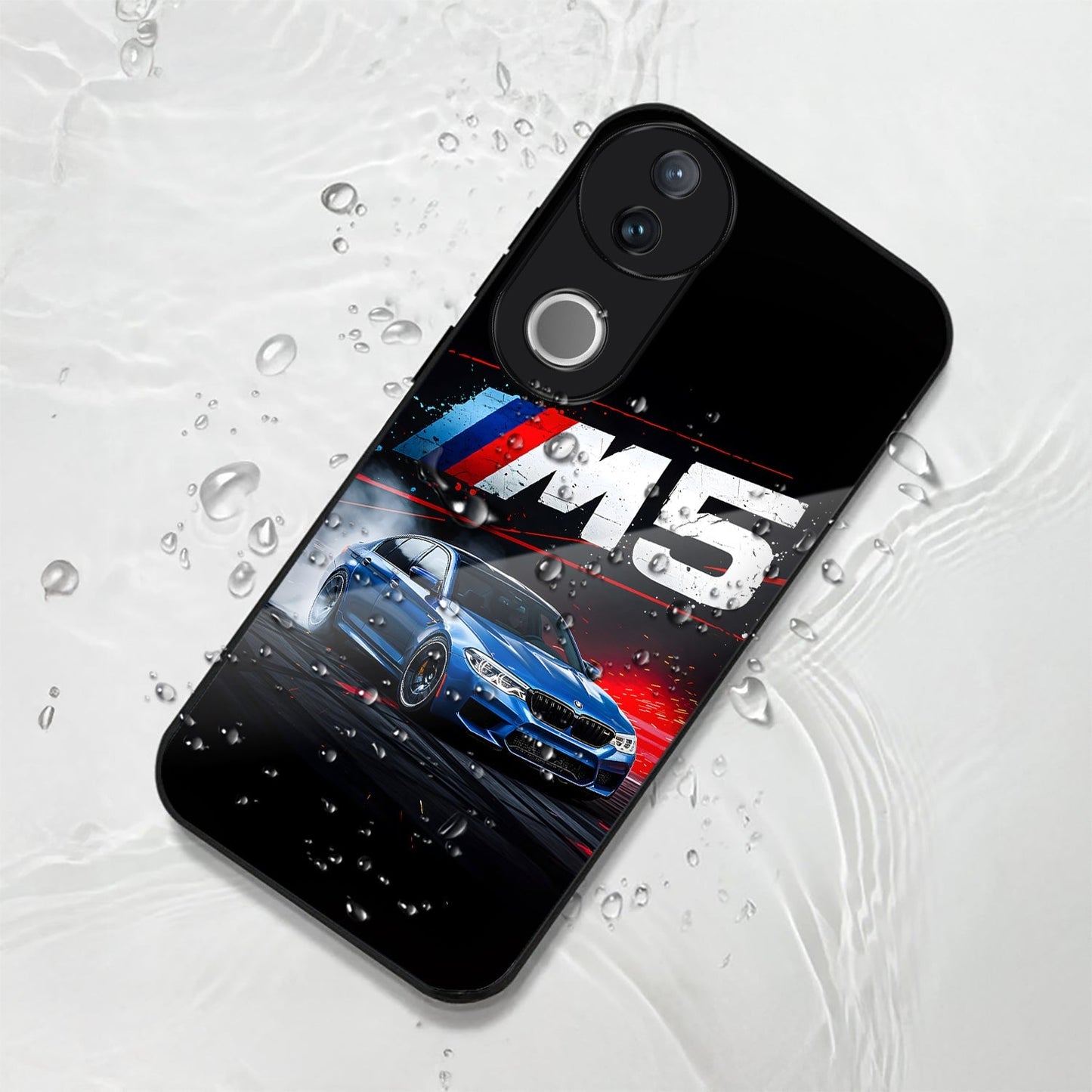 Vivo V50 5G Premium Acrylic Shockproof Glass Back Case (BMW M5)