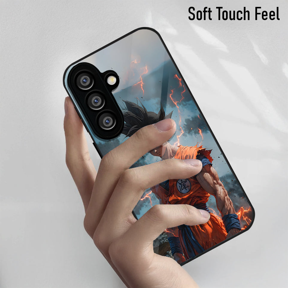 Samsung Galaxy A56 Premium Acrylic Shockproof Glass Back Case (Saiyan Power)