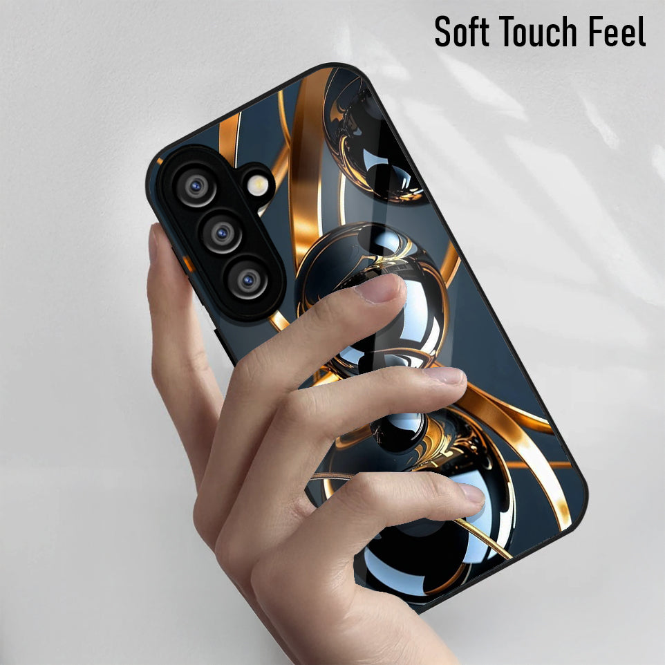 Samsung Galaxy A56 Premium Acrylic Shockproof Glass Back Case (Shiny Sphere)