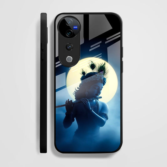 Vivo V40 Pro 5G Premium Acrylic Shockproof Glass Back Case (Midnight Krishna)