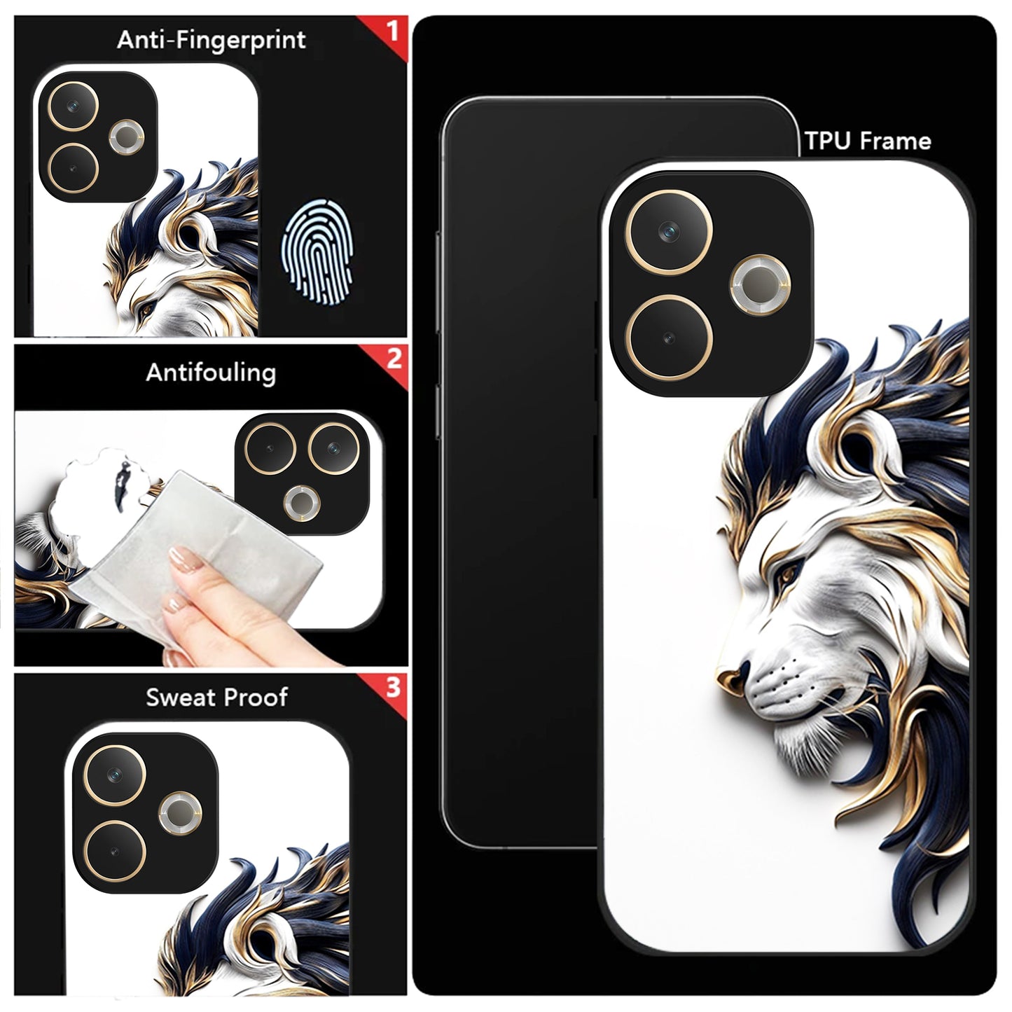 Oppo A5 Pro 5G Premium Acrylic Shockproof Glass Back Case (King’s Flow)