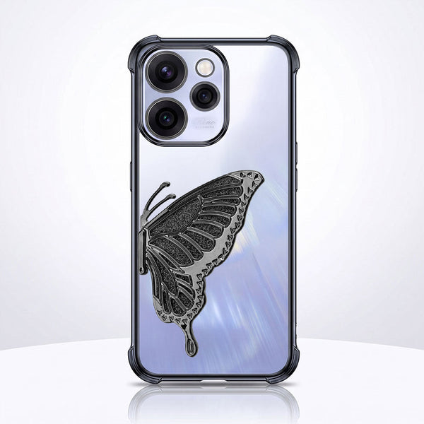Oppo Reno 15 Pro Mini 5G Premium Butterfly Glitter Transparent Shockproof Airbag Phone Case