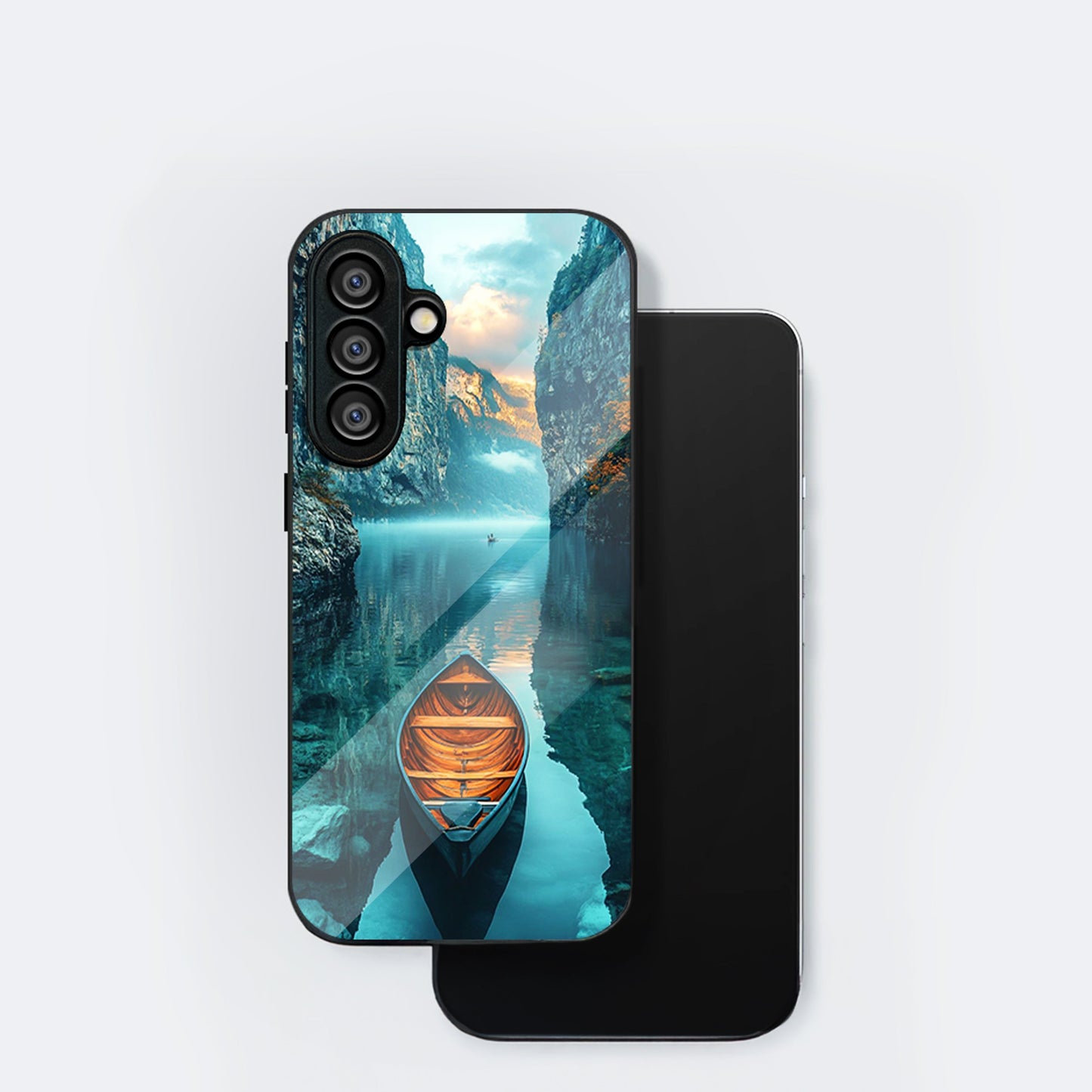 Samsung Galaxy A56 Premium Acrylic Shockproof Glass Back Case (Silent Lake)