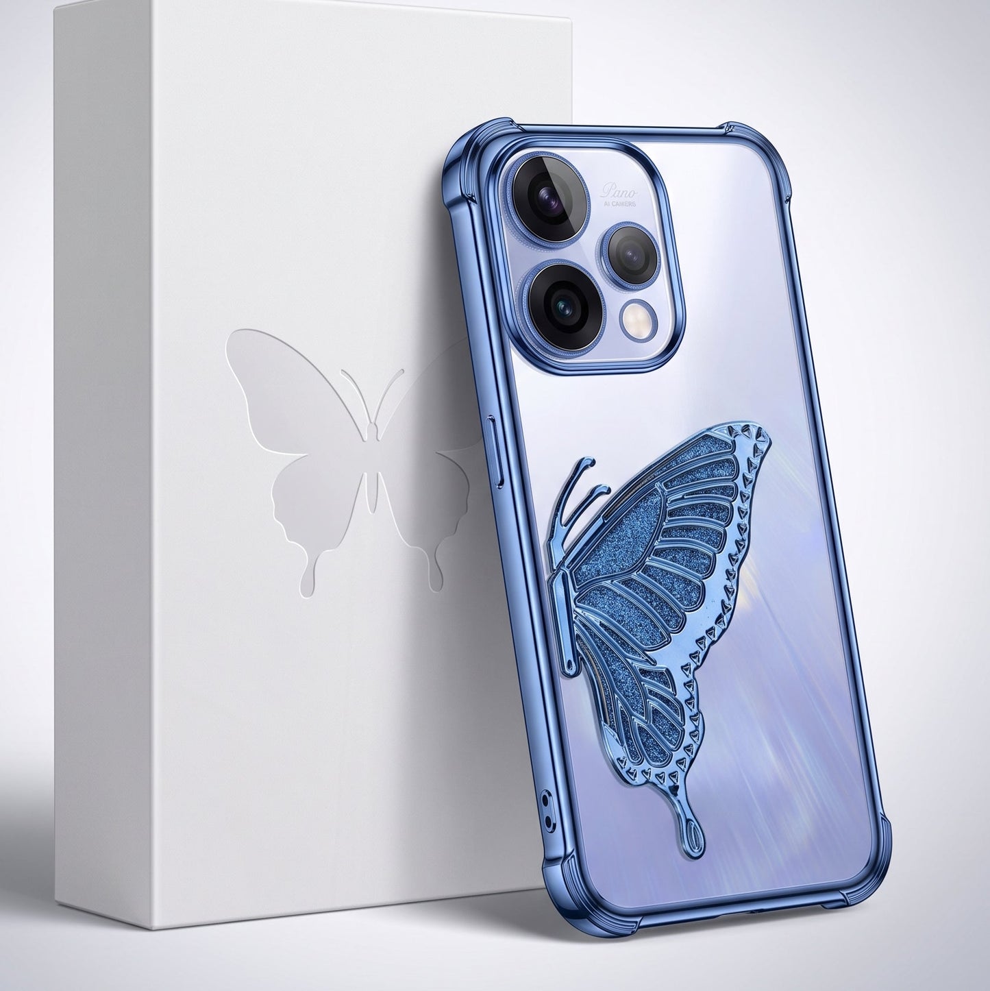 Oppo Reno 15 5G Premium Butterfly Glitter Transparent Shockproof Airbag Phone Case