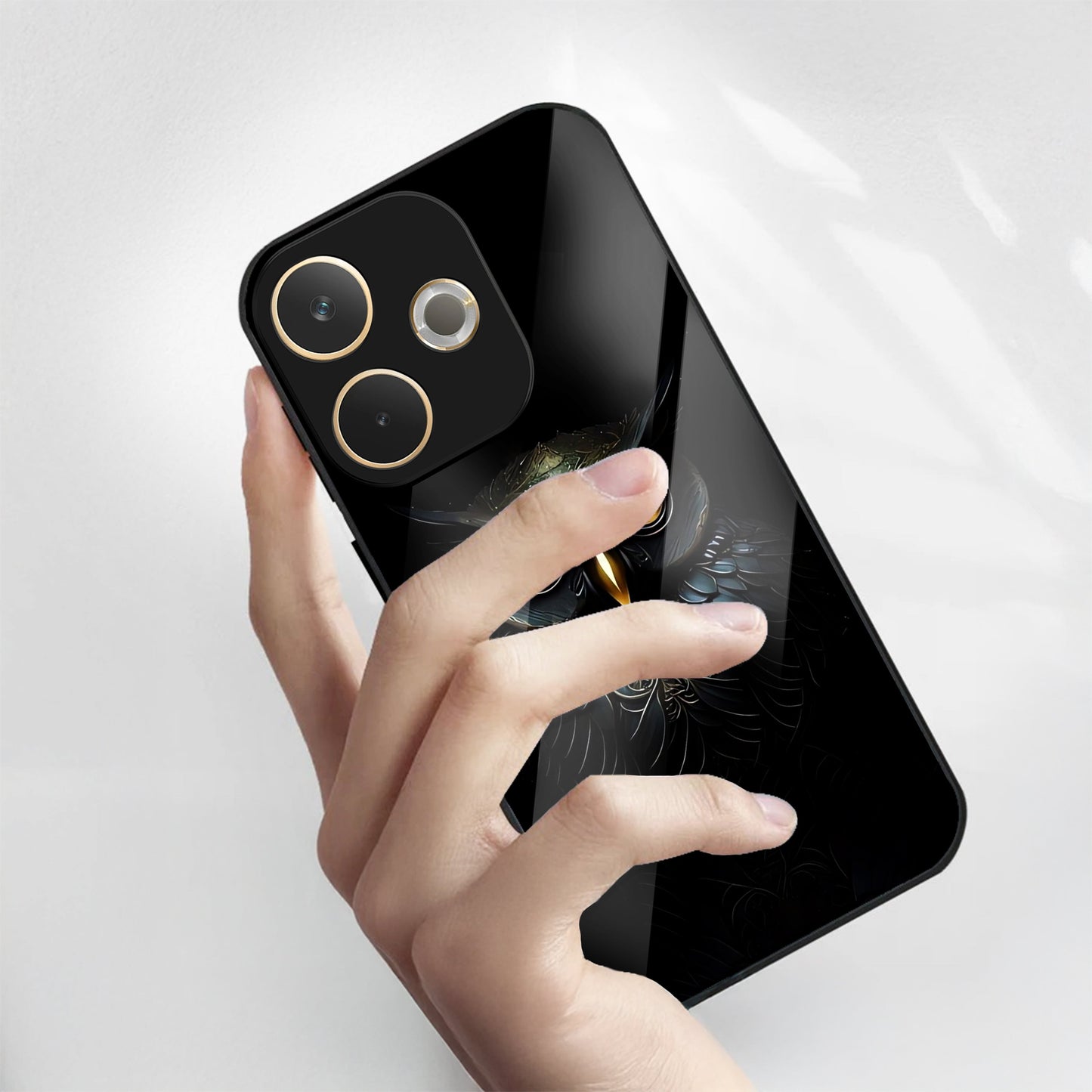 Oppo A5 Pro 5G Premium Acrylic Shockproof Glass Back Case (Midnight owl)