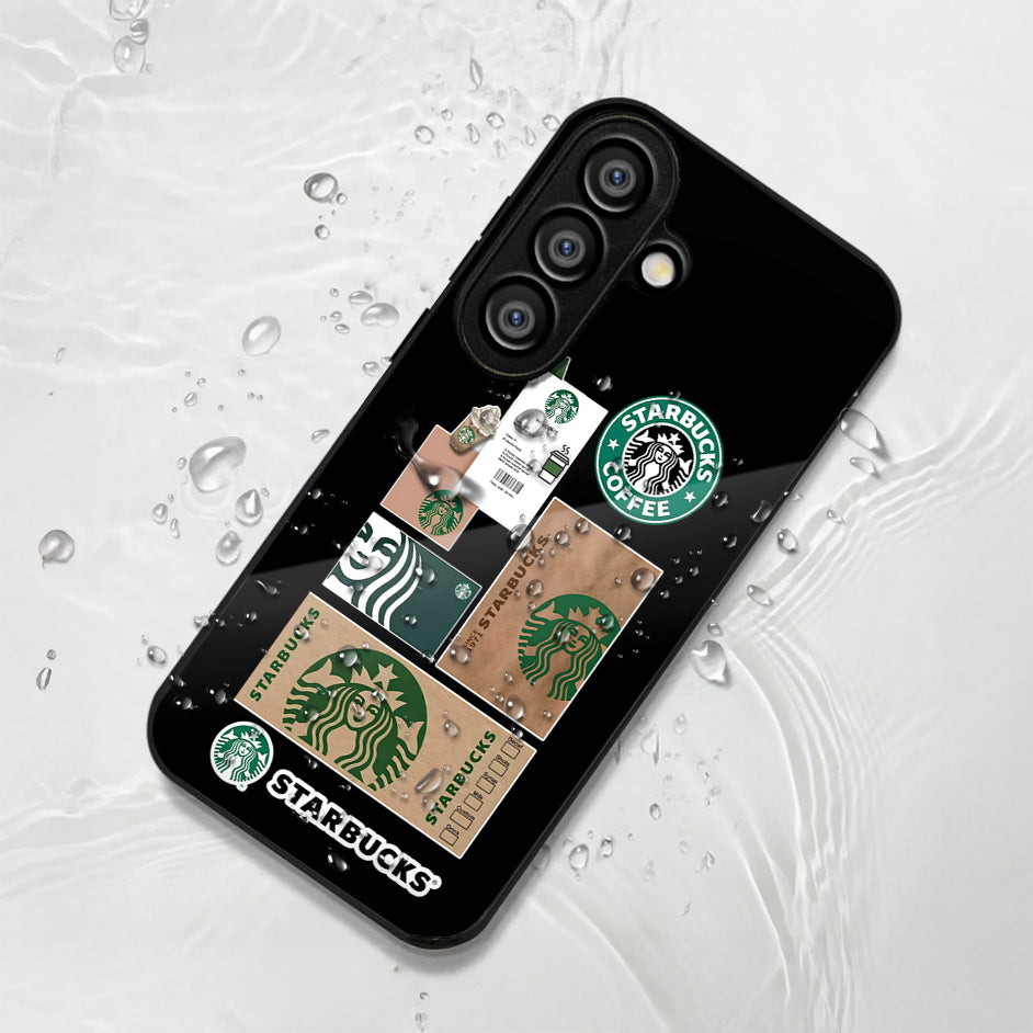 Samsung Galaxy A56 Premium Acrylic Shockproof Glass Back Case (Starbucks Collage)