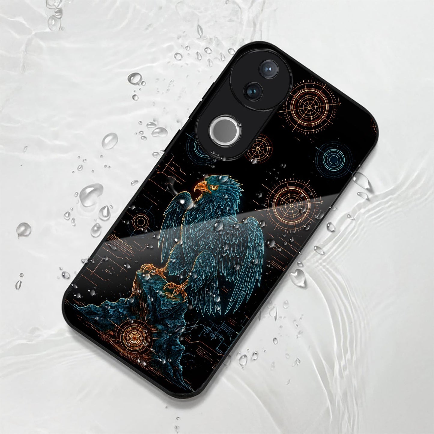 Vivo V50 5G Premium Acrylic Shockproof Glass Back Case (Warrior Eagle)