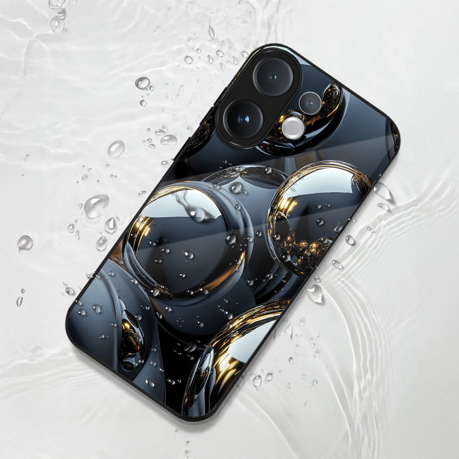 Vivo V60 5G Premium Acrylic Shockproof Glass Back Case (Mirror Spheres)