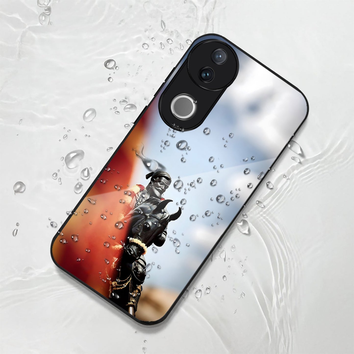 Vivo V50 5G Premium Acrylic Shockproof Glass Back Case (Maratha King)