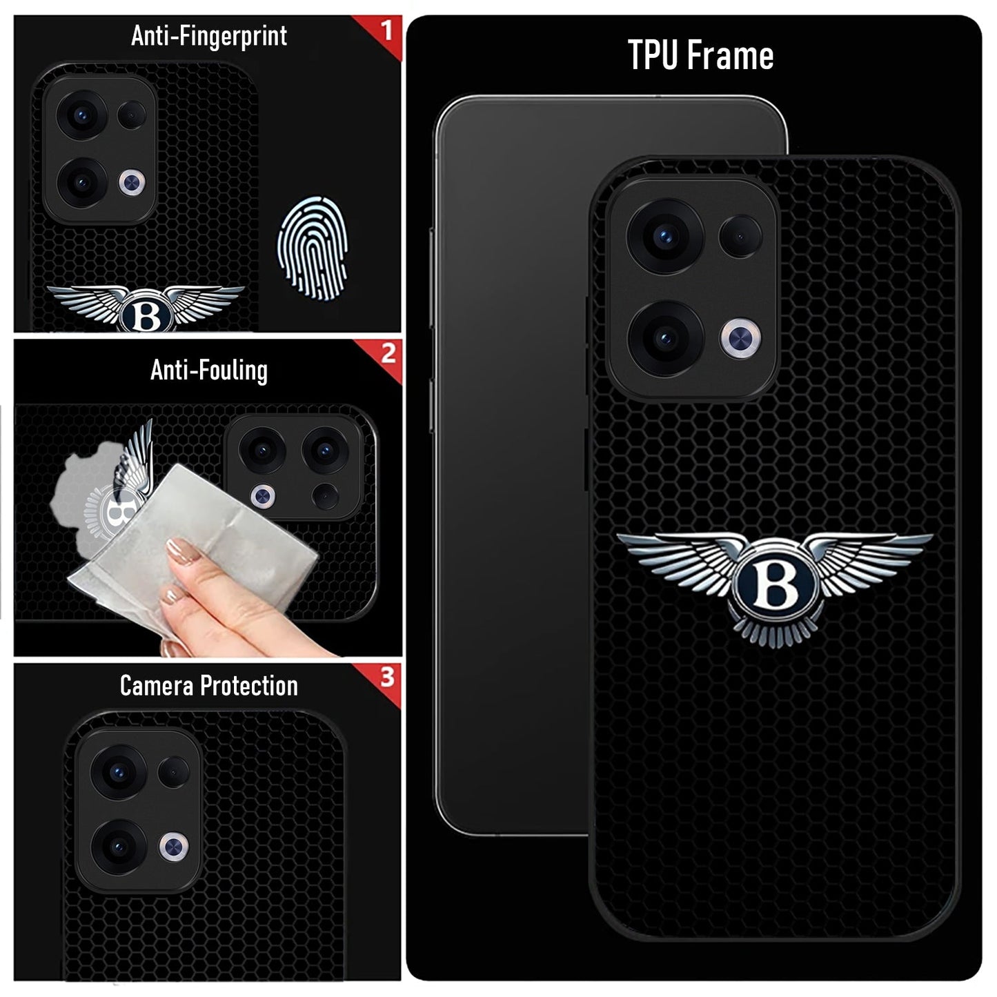 Oppo Reno 13 5G Premium Acrylic Shockproof Glass Back Case (Elite Wing)