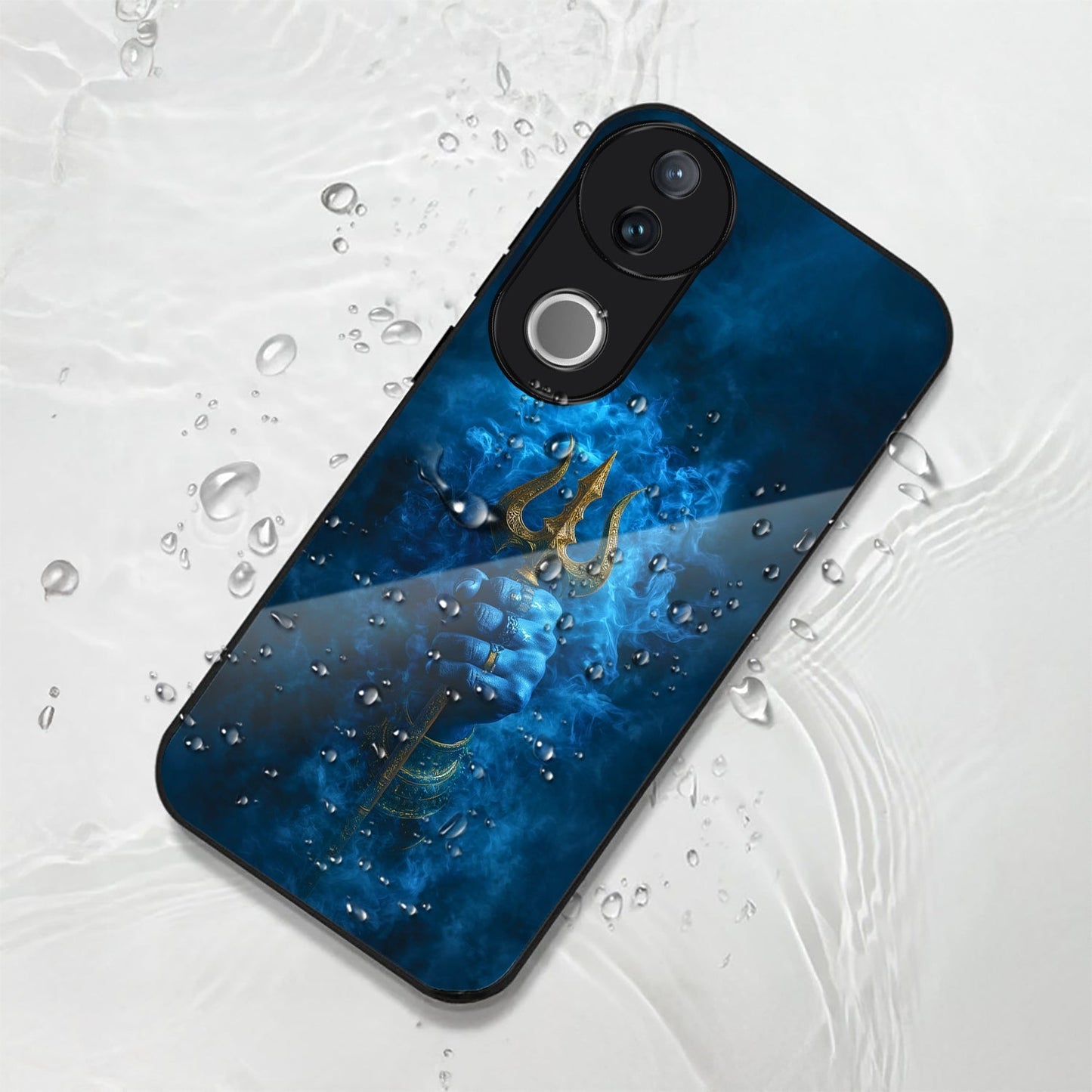 Vivo V50 5G Premium Acrylic Shockproof Glass Back Case (Divine Trident)