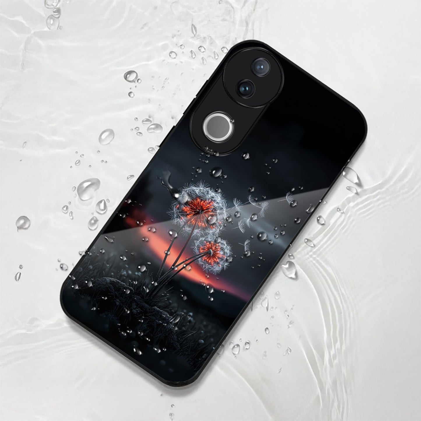 Vivo V50 5G Premium Acrylic Shockproof Glass Back Case (Dandelion Glow)