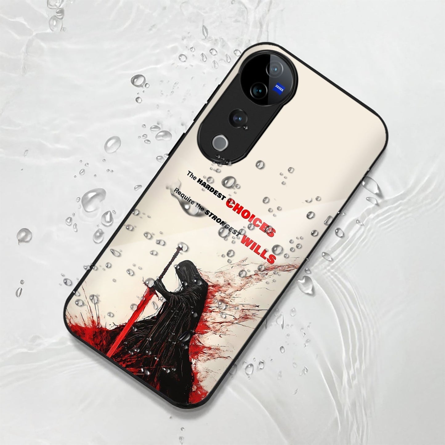 Vivo V40 Pro 5G Premium Acrylic Shockproof Glass Back Case (Shadow Will )