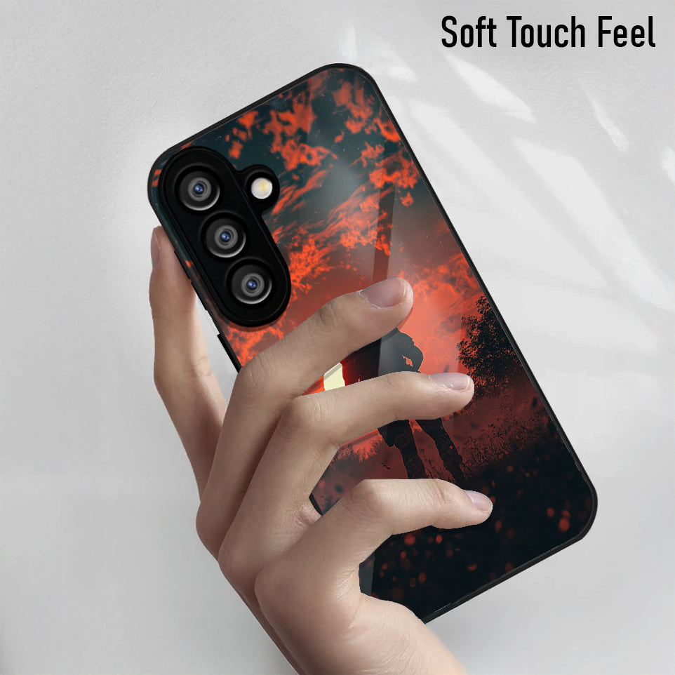 Samsung Galaxy A56 Premium Acrylic Shockproof Glass Back Case (Shadow Sun)