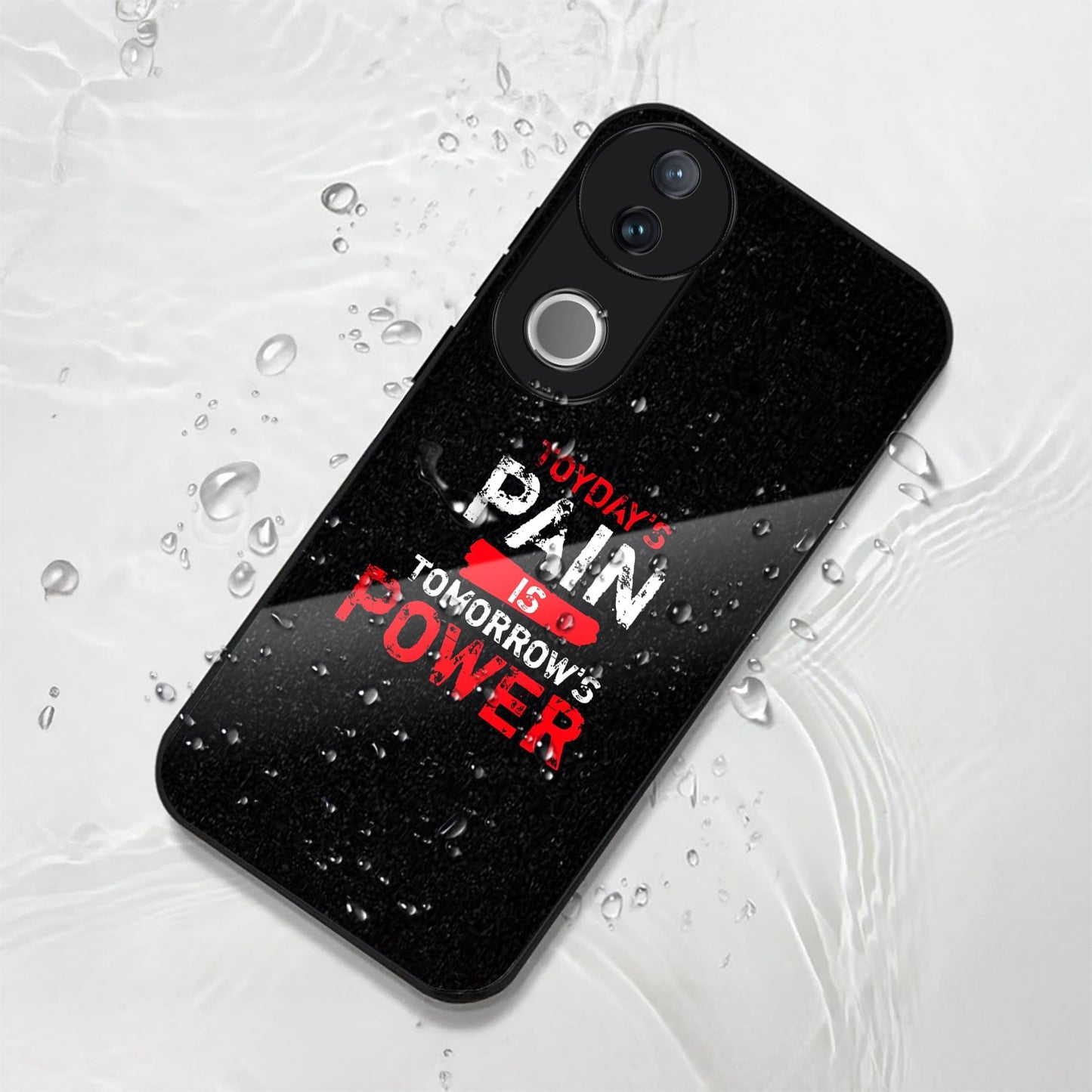 Vivo V50 5G Premium Acrylic Shockproof Glass Back Case (Pain Power)