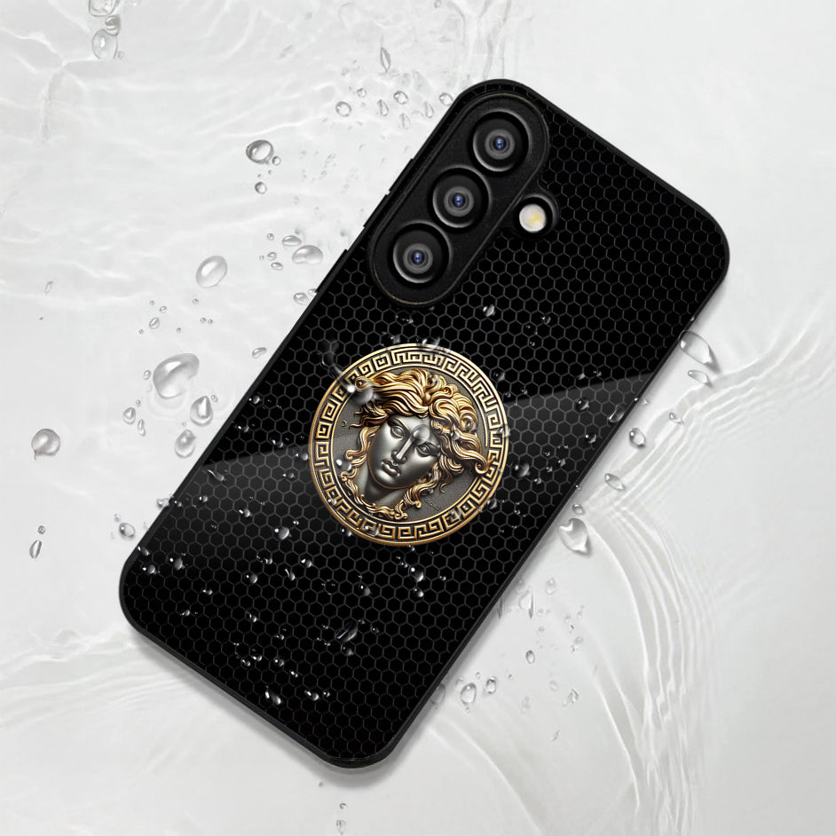 Samsung Galaxy A56 Premium Acrylic Shockproof Glass Back Case (Versace Case)