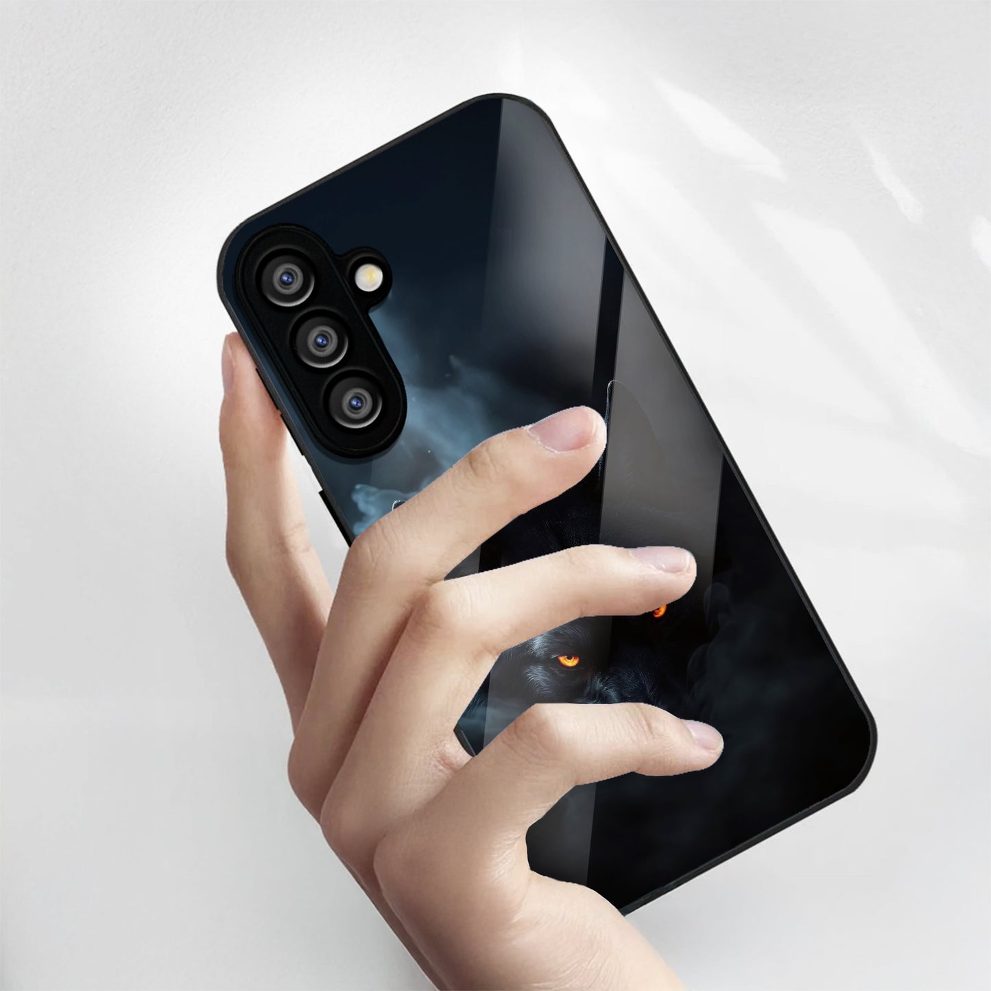 Samsung Galaxy A56 Premium Acrylic Shockproof Glass Back Case (Beast Wolf)