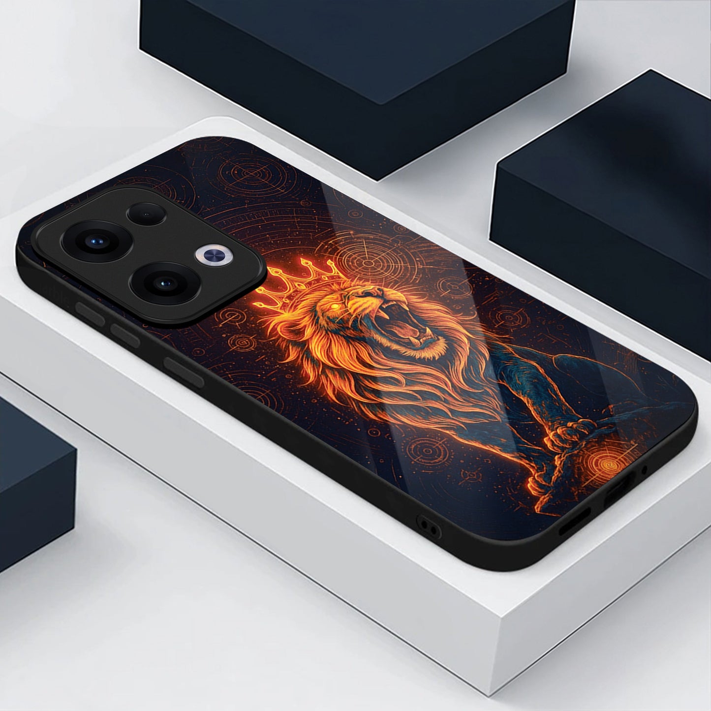 Oppo Reno 13 5G Premium Acrylic Shockproof Glass Back Case (King of Cosmos)