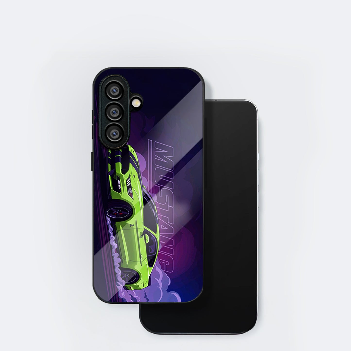Samsung Galaxy A56 Premium Acrylic Shockproof Glass Back Case (Neon Mustang)