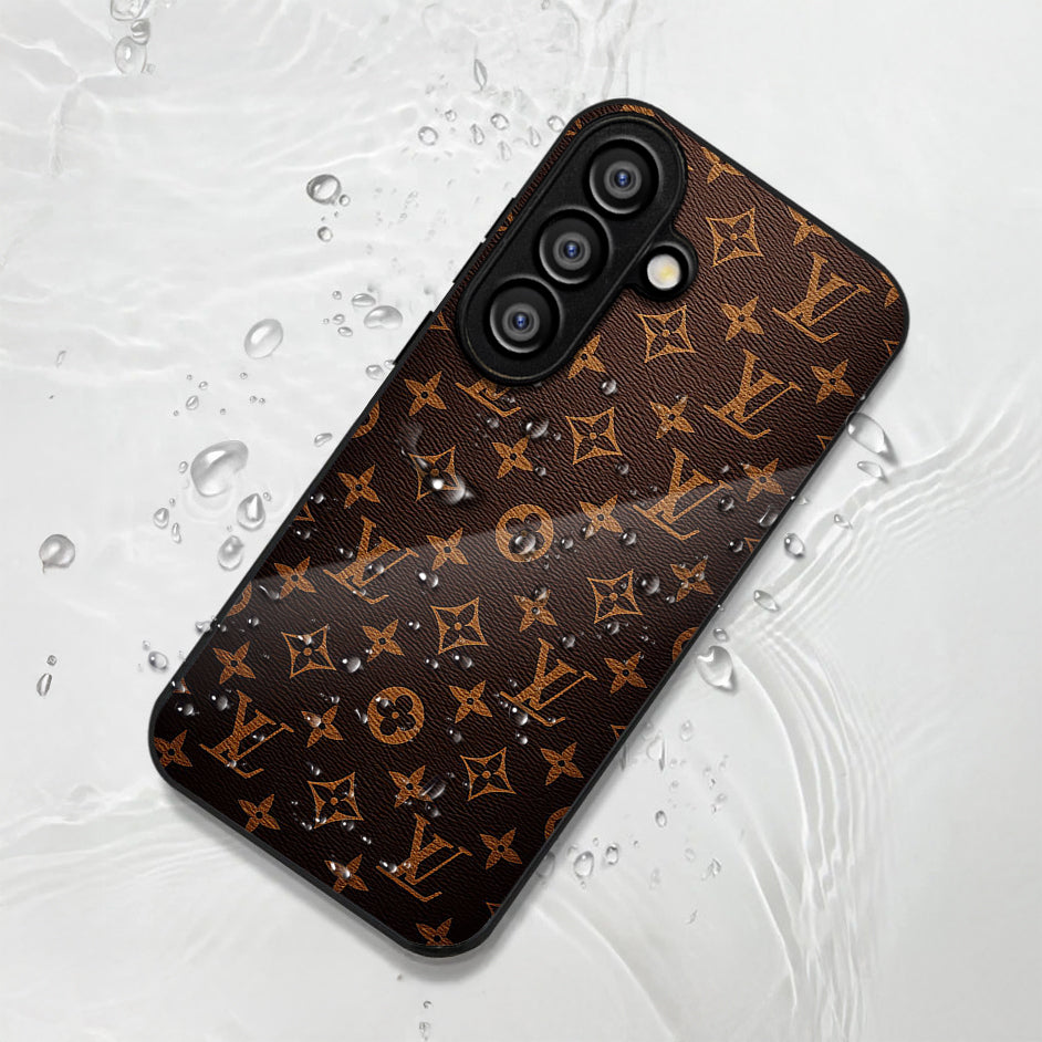 Samsung Galaxy A56 Premium Acrylic Shockproof Glass Back Case (LV Pattern)