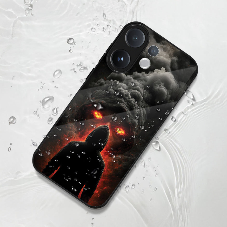 Vivo V60 5G Premium Acrylic Shockproof Glass Back Case ( Dark Flame )