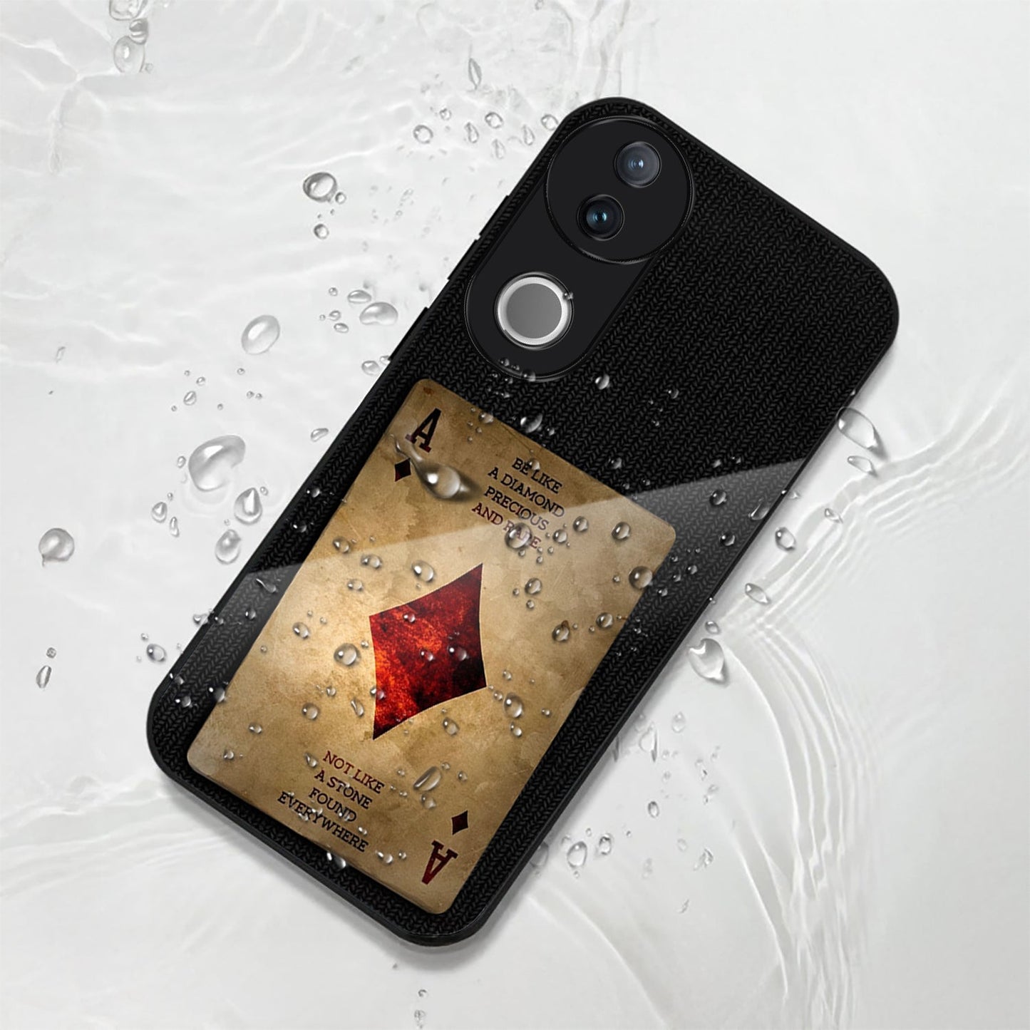 Vivo V50 5G Premium Acrylic Shockproof Glass Back Case (Spades Ace)