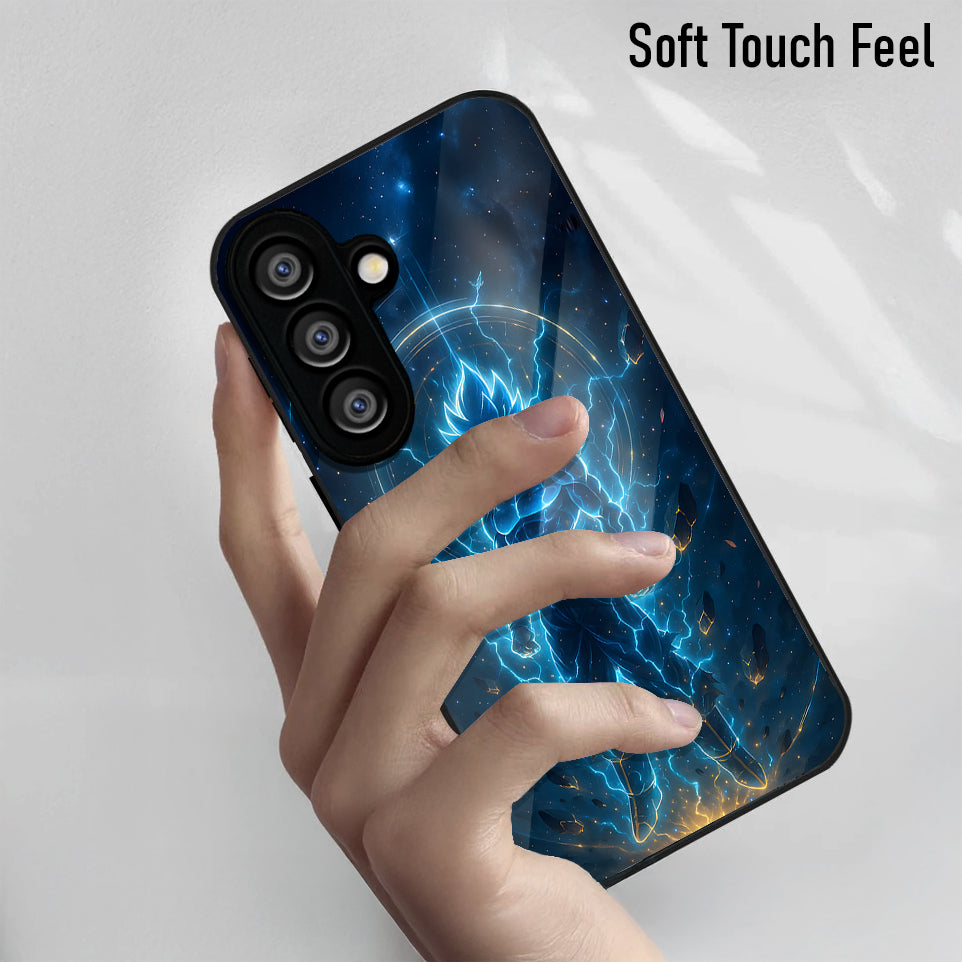 Samsung Galaxy A36 Premium Acrylic Shockproof Glass Back Case (Dark Elegance)