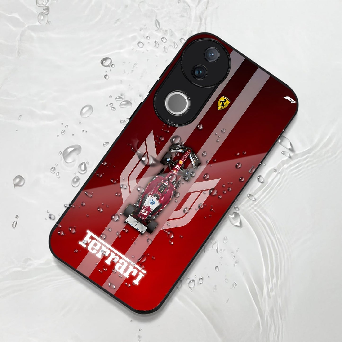 Vivo V50 5G Premium Acrylic Shockproof Glass Back Case (Ferrari F1)