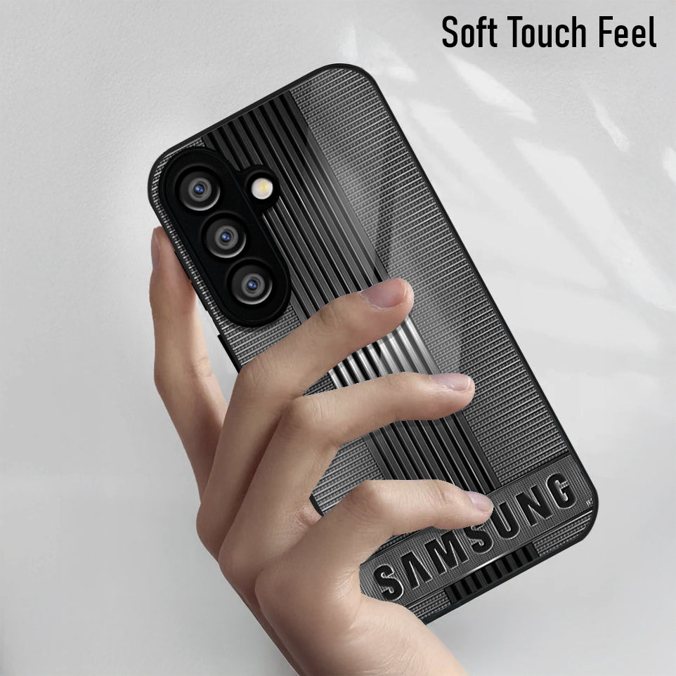 Samsung Galaxy A56 Premium Acrylic Shockproof Glass Back Case (BlackAura)