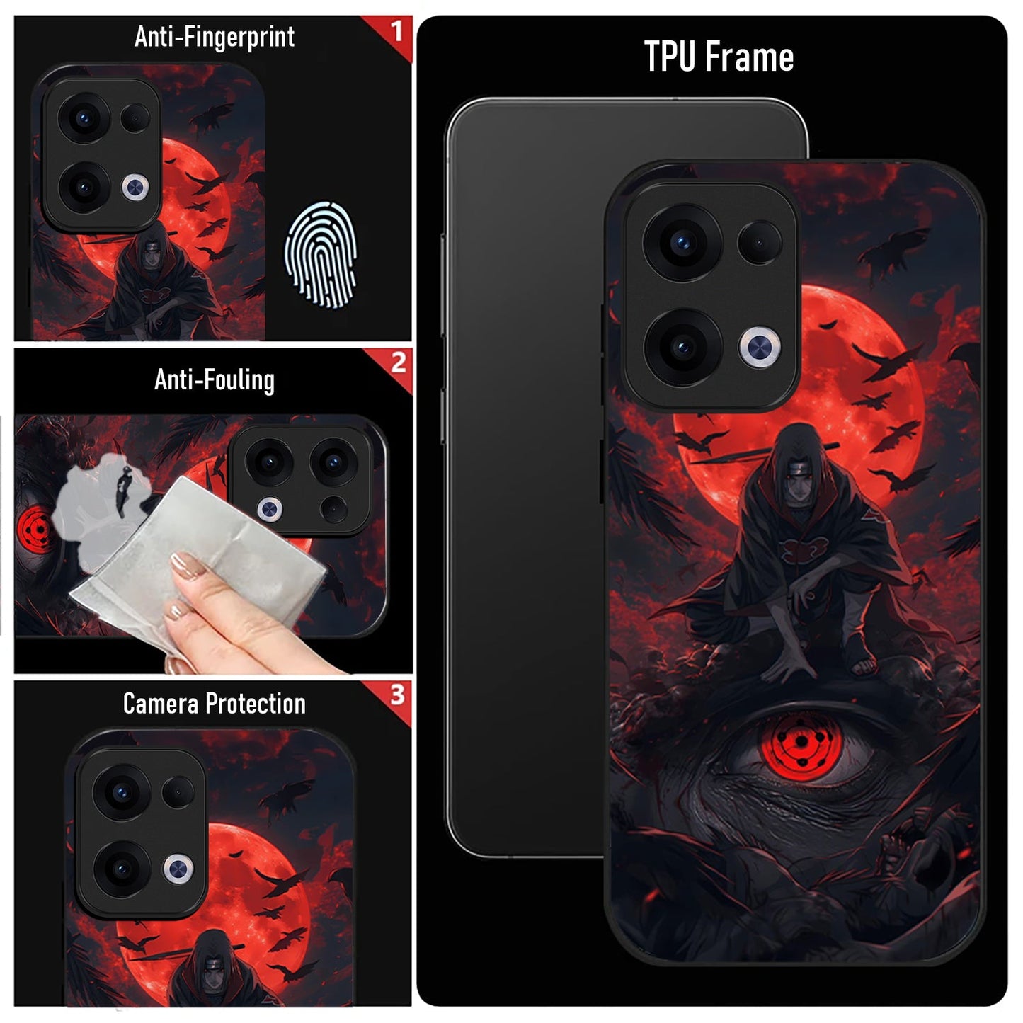 Oppo Reno 13 5G Premium Acrylic Shockproof Glass Back Case (Shadow Eye)