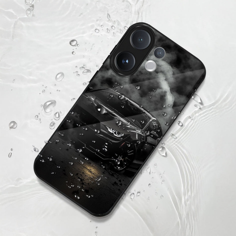 Vivo V60 5G Premium Acrylic Shockproof Glass Back Case ( Black BMW )