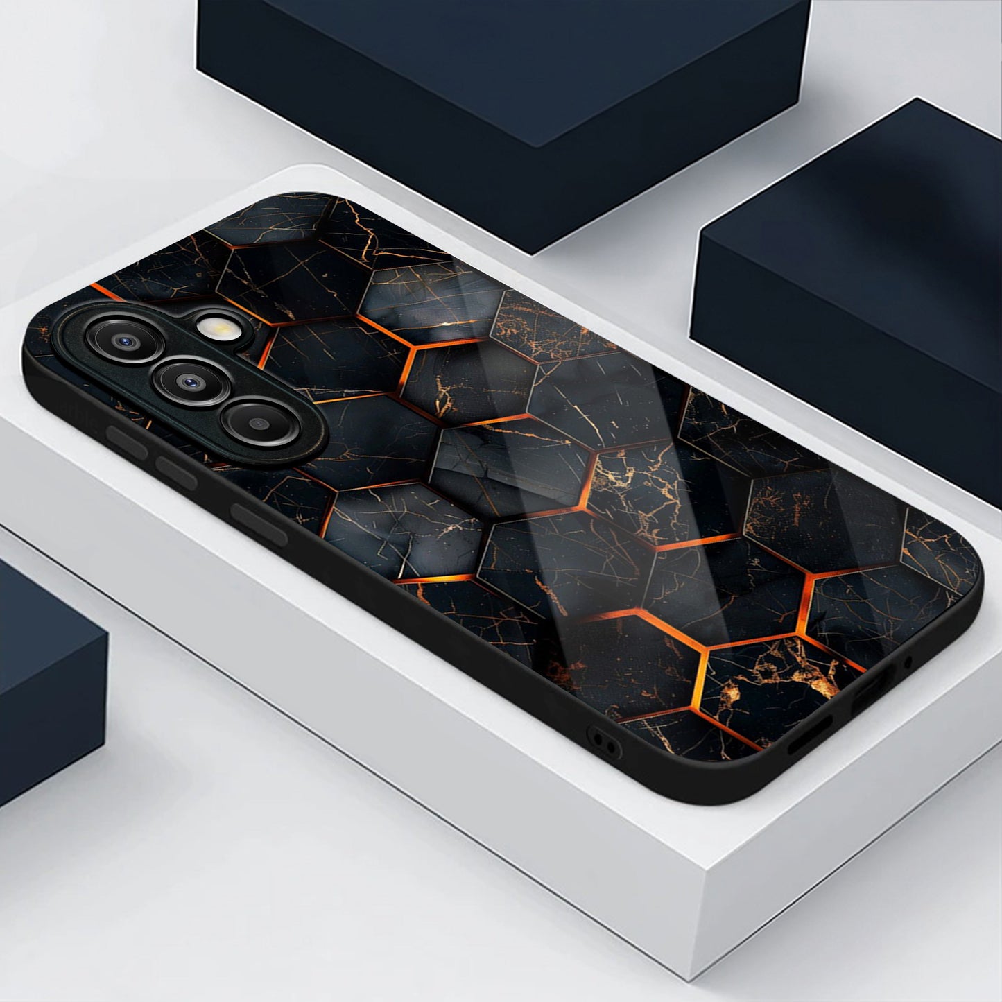 Samsung Galaxy A56 Premium Acrylic Shockproof Glass Back Case (FireGrid)